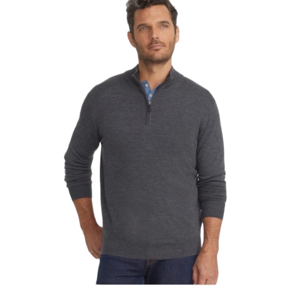 UNTUCKit Belguardo 100% Extra Fine Merino Wool 1/4 Zip Sweater
